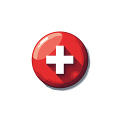 Obraz premium Red Circle with White Plus Sign Medical Icon Illustration for Healthcare Services and First Aid