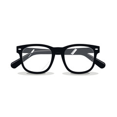Fototapeta premium Black Framed Glasses with Clear Lenses Illustration for Vision Correction and Style