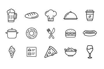 set of food icons