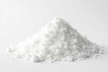 Lumps of white sugar against a bright white backdrop, sweetener, candy sugar