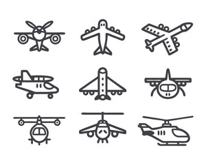 airplane icon set