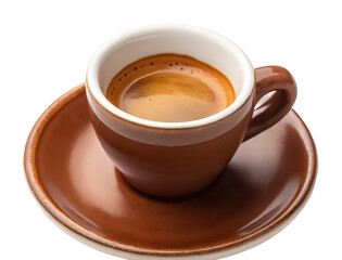 Obraz premium Espresso cup png small coffee cup png ceramic espresso mug png Italian coffee shot cup png mini cappuccino cup png stylish drinkware png transparent background image
