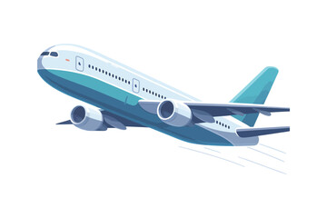 Flat color vector of a modern passenger airplane