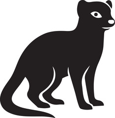 Small carnivore silhouette animal vector, Minimal wild mammal black silhouette