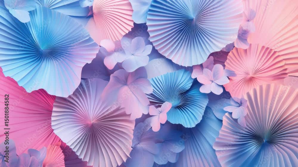 Poster A close-up view of a bouquet of handmade paper flowers in various colors and shapes