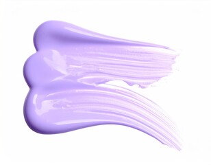 Smooth swipe of light purple paint with slight texture, isolated on a stark white background