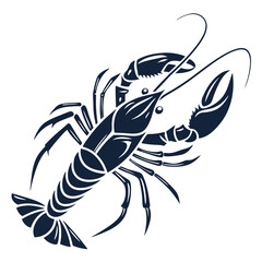 Silhouette icon crawfish on white background. Adobe Illustrator Artwork