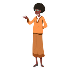 Man hairstyle shirt glasses flat