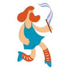 Man dress beard shoe gay flag flat