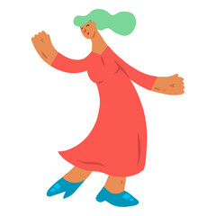 Woman dancing dress shoe heel flat