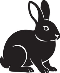 Obraz premium Simple rabbit silhouette animal vector, Bunny side view black and white design