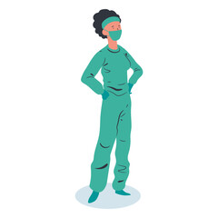 Doctor woman character isometric