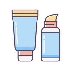 Premium Moisturizer Duo Icon – Stylish Face Lotion and Cream Jar Vector for Skincare Promotion

