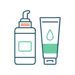 Premium Moisturizer Duo Icon – Stylish Face Lotion and Cream Jar Vector for Skincare Promotion

