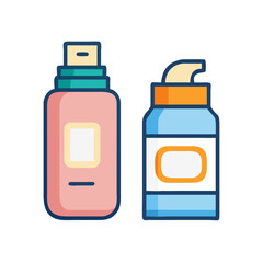 Cosmetic Moisturizer icon Collection – Modern Cream Jar and Tube Design for Beauty Product Branding


