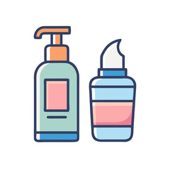 Skincare Moisturizer Set, simple illustration of  Moisturizer Jar and Bottle icon– High-End Cosmetic Packaging Vector
