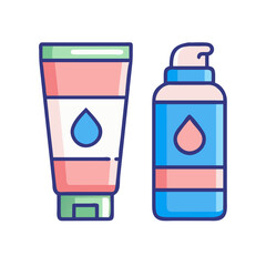 Luxury Moisturizer Bottles icon – Different Cosmetic Packing Illustration

