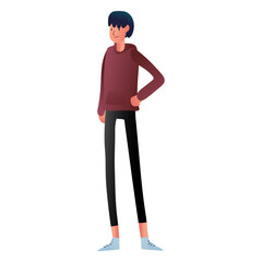 Teenager hoodie character