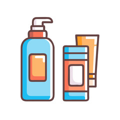 Luxury Moisturizer Bottles icon – Different Cosmetic Packing Illustration

