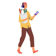 Man with groceries bag character