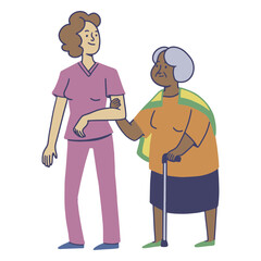 Nurse and grandma flat characters