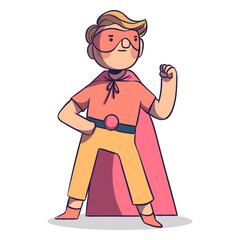 Superhero kid with mask character