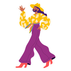 Queer person walking semi flat