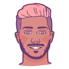 Man smiling color stroke