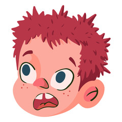 Scared kid cartoon