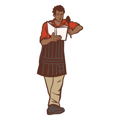 Man character baking