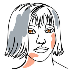 Diverse continuous line girl