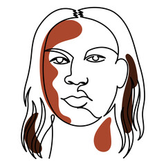 Diversity continuous line woman