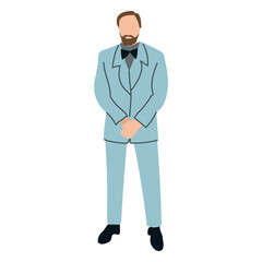 Man dress with elegant suit