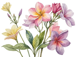 Fototapeta premium Floral watercolor painting png flower art png botanical illustration png watercolor flowers png hand painted floral png decorative print png transparent background image