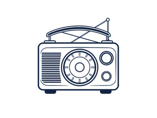 Vector radio symbol illustration on white background