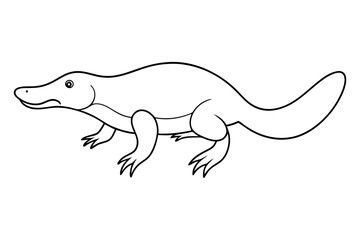 Obraz premium Simple Line Art of Platypus Vector Style