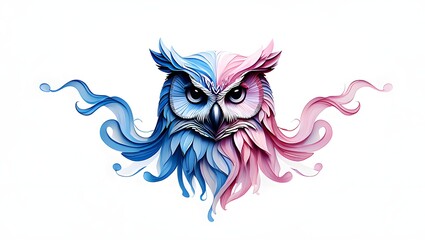 Fototapeta premium Colorful owl illustration isolated on white background