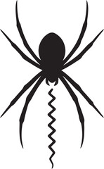 Spider silhouette intricate detail style, Web spider design black and white drawing
