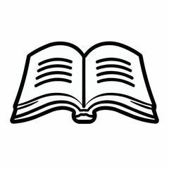 Minimalist vector icon of an open book in pure black outline style, perfect for wellness, slow living, and mindful lifestyle projects