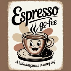Obraz premium Espresso Go-Fee: A Delightful Blend of Joy in Every Sip of Coffee