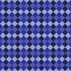 Pattern created by a monochromatic colour scheme of blue diamonds