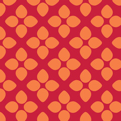 Seamless pink and orange geometric circle pattern for a colorful retro-inspired design