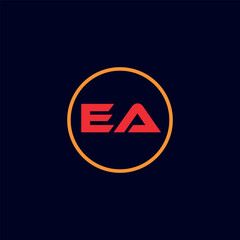letters ea text logo design vector
