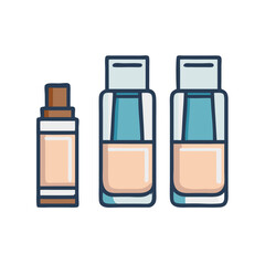 BB Cream Vector set – Skincare Product Illustration BB Cream Vector Icons in Glossy Tubes and Glass Bottle