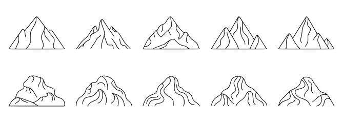 Mountain range outlines in black and white