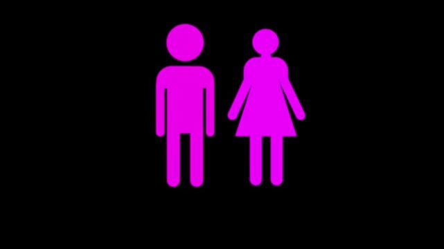 man and woman icon. boy and girl icon. 4k animation
