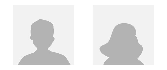 Vector flat illustration in grayscale. Avatar, user profile, person icon, gender neutral silhouette, profile picture. Suitable for social media profiles, icons, screensavers and as a template.