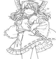 Drawn anime coloring pages illustration	