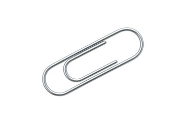 Metallic paperclip standing against transparent background, ready for design work