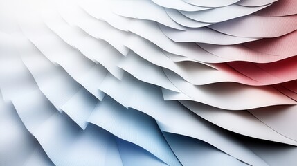 Abstract Layered Paper Texture in Soft Blue and Red Tones